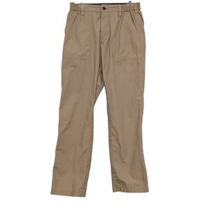 CQR Mens Tactical Ripstop Pants Khaki Tan Elastic Waist Work Hiking 30W 32L